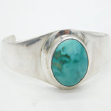 Mexican Studio Sterling Silver Turquoise Set Bangle Bracelet Vintage c1970