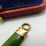 Edwardian 9ct Rose Gold & New Zealand Nephrite Jade Pendant 1905 Birmingham