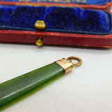 Edwardian 9ct Rose Gold & New Zealand Nephrite Jade Pendant 1905 Birmingham