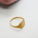 9ct Yellow Gold Square Blank Signet Ring 1951 Birmingham Size U 1/2 UK