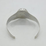 Mexican Studio Sterling Silver Turquoise Set Bangle Bracelet Vintage c1970
