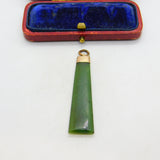 Edwardian 9ct Rose Gold & New Zealand Nephrite Jade Pendant 1905 Birmingham