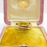 9ct Tri-Colour Trinity Ring with Diamond Setting Vintage 1993 London