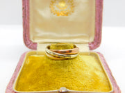 9ct Tri-Colour Trinity Ring with Diamond Setting Vintage 1993 London