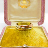 9ct Tri-Colour Trinity Ring with Diamond Setting Vintage 1993 London