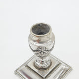 Pair of Victorian Sterling Silver Swag & Bow Candlesticks 1899 Birmingham