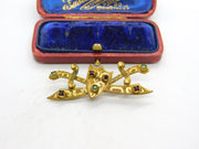 Victorian Pinchbeck, Turquoise & Garnet Set Cross Sword Brooch c1880