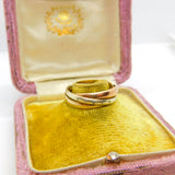 9ct Tri-Colour Trinity Ring with Diamond Setting Vintage 1993 London