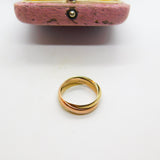 9ct Tri-Colour Trinity Ring with Diamond Setting Vintage 1993 London
