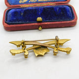 Victorian Pinchbeck, Turquoise & Garnet Set Cross Sword Brooch c1880