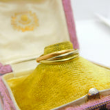 9ct Tri-Colour Gold Trinity Wedding Ring Antique c1930 Art Deco Size O UK