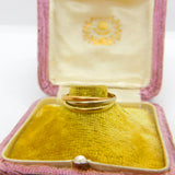 9ct Tri-Colour Gold Trinity Wedding Ring Antique c1930 Art Deco Size O UK