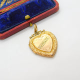 Mizpah Heart 9ct Gold Back and Front Double Locket or Pendant Antique Victorian