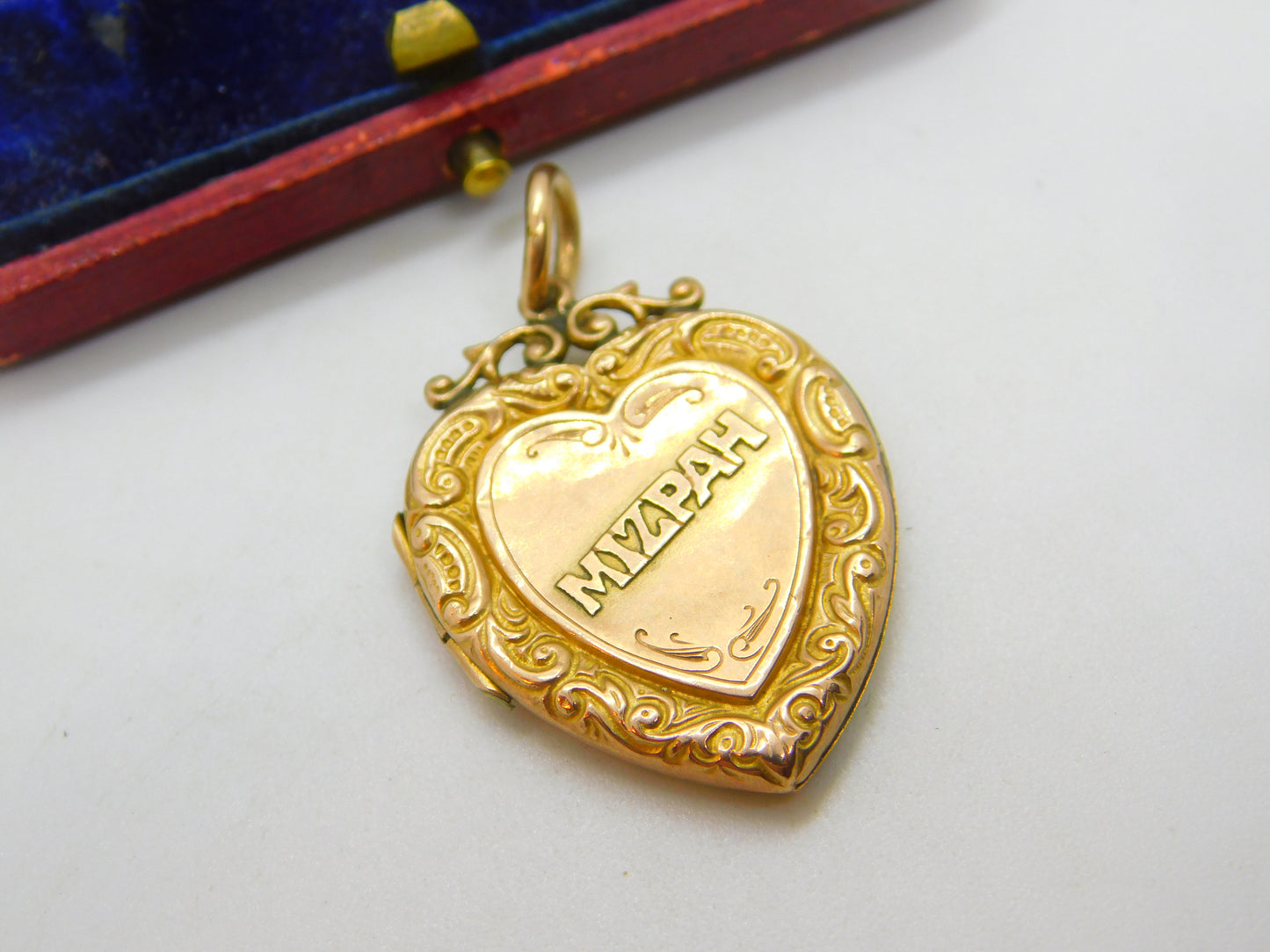 Mizpah Heart 9ct Gold Back and Front Double Locket or Pendant Antique Victorian