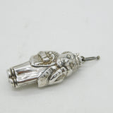 Scottish Sterling Silver Novelty Carpenter Baby Rattle Bell Antique 1929 Glasgow