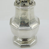 Queen Anne Britannia Silver Heraldic Caster Antique 1705 London Charles Adam