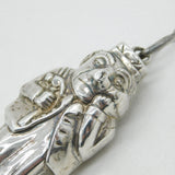 Scottish Sterling Silver Novelty Carpenter Baby Rattle Bell Antique 1929 Glasgow