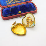 Mizpah Heart 9ct Gold Back and Front Double Locket or Pendant Antique Victorian