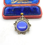 Victorian Sterling Silver, Seed Pearl Surround Sweetheart Brooch Antique c1860