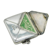 A.E Jones Edwardian Sterling Silver Envelope Stamp Case Fob Antique 1903 Chester