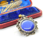 Victorian Sterling Silver, Seed Pearl Surround Sweetheart Brooch Antique c1860