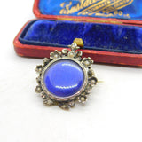Victorian Sterling Silver, Seed Pearl Surround Sweetheart Brooch Antique c1860