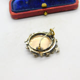 Victorian Sterling Silver, Seed Pearl Surround Sweetheart Brooch Antique c1860