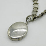 Victorian Silver Plated Floral Sweetheart Locket & Collar Necklace Antique c1860