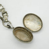 Victorian Silver Plated Floral Sweetheart Locket & Collar Necklace Antique c1860