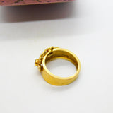 Victorian Indian 22ct Yellow Gold, Ruby & Diamond Floral Ring Antique c1900