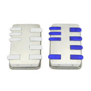 Sterling Silver & Blue-White Enamel Pair of Whist Playing Card Markers Antique c1880 London