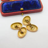 Edwardian 9ct Rose Gold Floral Pattern Gents Cufflinks 1902 Chester Antique