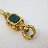Victorian Yellow Metal, Bloodstone & Chalcedony Watch Key Antique c1860
