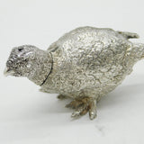 Cast Sterling Silver Partridge Bird Pepper Shaker Vintage 1981 London