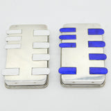 Sterling Silver & Blue-White Enamel Pair of Whist Playing Card Markers Antique c1880 London