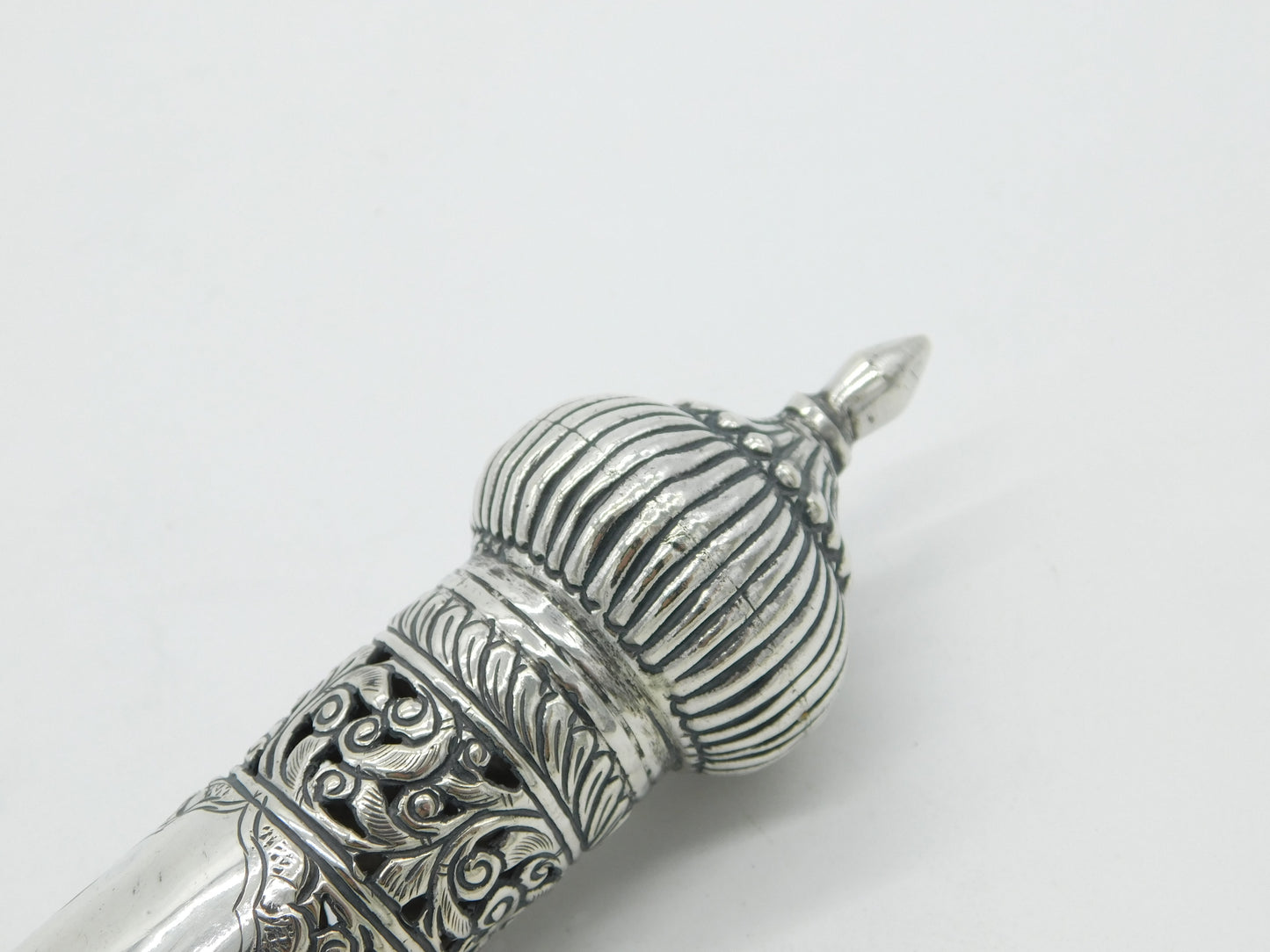 19th Century Jewish Ornate Sterling Silver Megillah Scroll Holder c1860 Antique