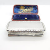 Georgian Sterling Silver Floral Pattern Snuff Box 1822 Birmingham Antique