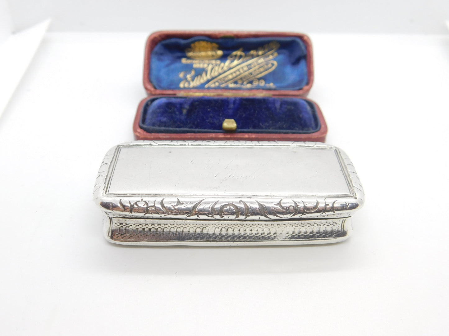 Georgian Sterling Silver Floral Pattern Snuff Box 1822 Birmingham Antique