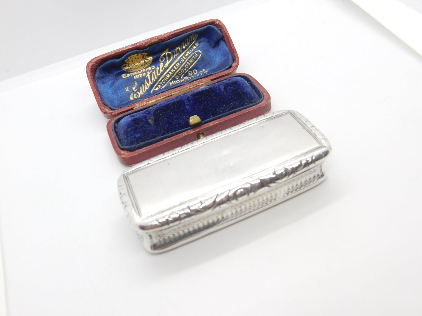 Georgian Sterling Silver Floral Pattern Snuff Box 1822 Birmingham Antique