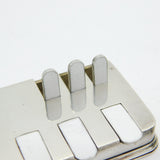 Sterling Silver & Blue-White Enamel Pair of Whist Playing Card Markers Antique c1880 London