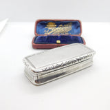 Georgian Sterling Silver Floral Pattern Snuff Box 1822 Birmingham Antique