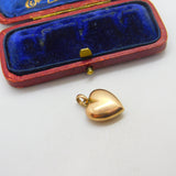 Victorian 9ct Rose Gold Puffy Heart Charm or Pendant Antique c1900