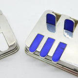 Sterling Silver & Blue-White Enamel Pair of Whist Playing Card Markers Antique c1880 London