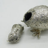 Cast Sterling Silver Partridge Bird Pepper Shaker Vintage 1981 London