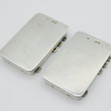 Sterling Silver & Blue-White Enamel Pair of Whist Playing Card Markers Antique c1880 London