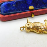 Large 9ct Yellow Gold Woodpecker Bird Charm or Pendant 1973 Birmingham