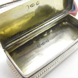 Georgian Sterling Silver Floral Pattern Snuff Box 1822 Birmingham Antique