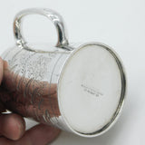 Victorian Sterling Silver Christening Mug Cup 'Sheila' Floral 1887 London Antiqu