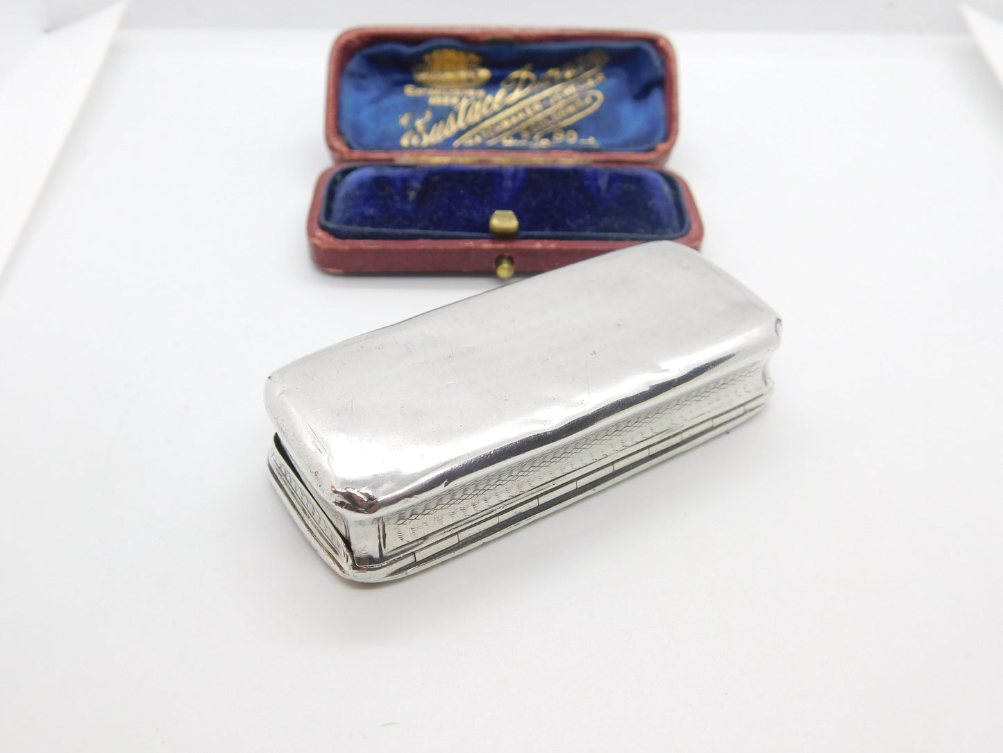 Georgian Sterling Silver Floral Pattern Snuff Box 1822 Birmingham Antique