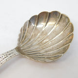 George III Sterling Silver Shell Bowl Tea Caddy Spoon Antique 1792 London